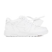 Witte Leren Sneakers Chic Stijl Off White , White , Dames