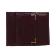 Pre-owned Leather wallets Cartier Vintage , Red , Heren