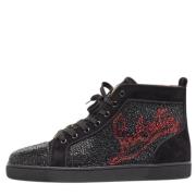 Pre-owned Suede sneakers Christian Louboutin Pre-owned , Black , Heren