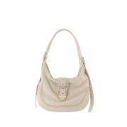 Witte leren hobo tas dubbel dragen Osoi , White , Dames