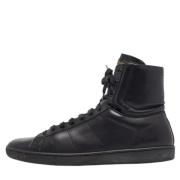 Pre-owned Leather sneakers Yves Saint Laurent Vintage , Black , Heren