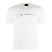 Geribbelde crew-neck T-shirt Giorgio Armani , White , Heren