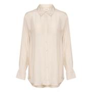 Vrouwelijke Doorschijnende Blouse Ancient Scroll Cream , Beige , Dames