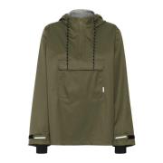 Groene Anorak Jas met Capuchon Cream , Green , Dames