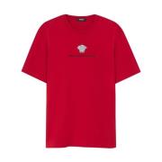 Rode Medusa Head Motif T-shirt Versace , Red , Heren