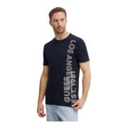 Slim Logo TShirt - Zijprint Guess , Blue , Heren