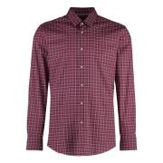 Katoenen shirt met afgeronde zoom Hugo Boss , Red , Heren