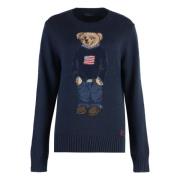 Geborduurde Crew-Neck Sweater Ralph Lauren , Blue , Dames