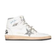 Glitter Star Nappa Upper Enkellaarzen Golden Goose , White , Dames