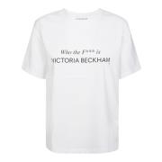 WIE DE F*** IS Slogan Tee Victoria Beckham , White , Dames