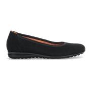 Zwarte Nubuck Leren Ballerina's Gabor , Black , Dames