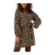 Zebra Graphic Jurk Oaklynn Neo Noir , Beige , Dames