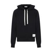 Zwarte Katoenen Hoodie Sweatshirt Jil Sander , Black , Heren