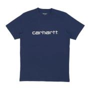 Script Tee Squid/salt Korte Mouw T-shirt Carhartt Wip , Blue , Heren