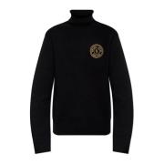 Turtleneck met logo Versace Jeans Couture , Black , Heren