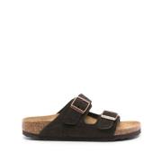 Bruine Suède Sandalen met Gespband Birkenstock , Brown , Heren