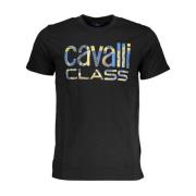 Bedrukt Crew Neck T-shirt Cavalli Class , Black , Heren