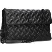 Zwarte Leren Schoudertas met Adelaar Kurt Geiger , Black , Dames