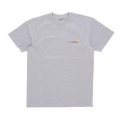 Script Tee Grijs Heather Heren T-shirt Carhartt Wip , Gray , Heren