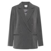 Grijze Pinstripe Oversized Blazer Gestuz , Gray , Dames