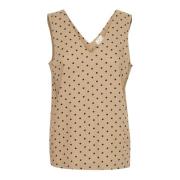 Polka Dot Top Kaffe , Beige , Dames