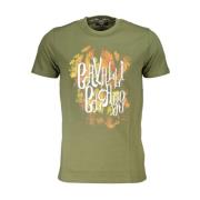 Groen Katoenen T-Shirt met Unieke Print Cavalli Class , Green , Heren