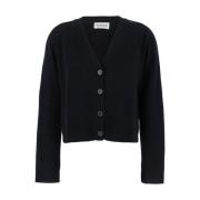 Zwarte V-hals Cardigan Sweater P.a.r.o.s.h. , Black , Dames