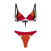 Rode driehoek bikini met Braziliaanse onderkant Me-Fui , Multicolor , ...