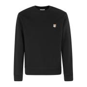 Patch Regular Sweatshirt Maison Kitsuné , Black , Heren