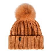 Gebreide Pom-Pom Beanie Woolrich , Brown , Dames