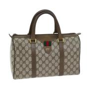 Pre-owned Leather travel-bags Gucci Vintage , Beige , Dames