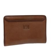 Pre-owned Leather clutches Burberry Vintage , Brown , Dames