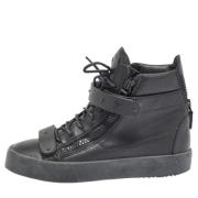 Pre-owned Leather sneakers Giuseppe Zanotti Pre-owned , Black , Heren