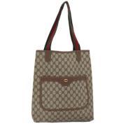 Pre-owned Leather totes Gucci Vintage , Beige , Dames