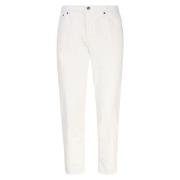 Witte Corduroy Slim Chino Broek Dondup , White , Heren