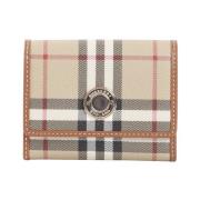 Bruin Leren Portemonnee Burberry , Beige , Dames