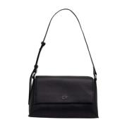 Zwarte PU Leren Handtas - Schoudertas Calvin Klein , Black , Dames