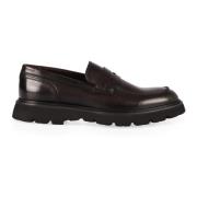 Klassieke Leren Loafers Ronde Neus Doucal's , Brown , Heren