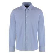 Gestreept Oxford Overhemd Afgeronde Zoom RRD , Blue , Heren