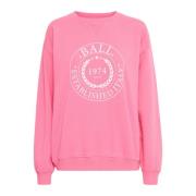 Babecca Sweatshirt met Cool Print Ball , Pink , Dames