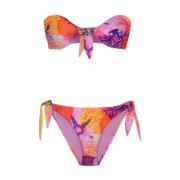 Verstelbare Knoop Bandeau Bikini Set Me-Fui , Multicolor , Dames