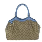 Pre-owned Canvas handbags Gucci Vintage , Beige , Dames