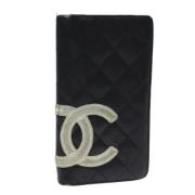 Pre-owned Leather wallets Chanel Vintage , Black , Dames