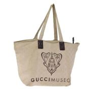 Pre-owned Canvas totes Gucci Vintage , Beige , Dames