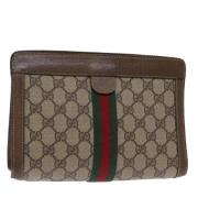 Pre-owned Canvas clutches Gucci Vintage , Beige , Dames