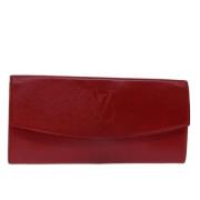 Pre-owned Leather clutches Louis Vuitton Vintage , Red , Dames