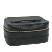 Pre-owned Leather pouches Chanel Vintage , Black , Dames