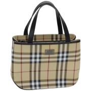 Pre-owned Coated canvas handbags Burberry Vintage , Beige , Dames