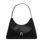 Zwarte Logo Plaque Schoudertas Furla , Black , Dames