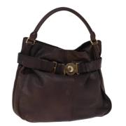 Pre-owned Leather handbags Burberry Vintage , Brown , Dames